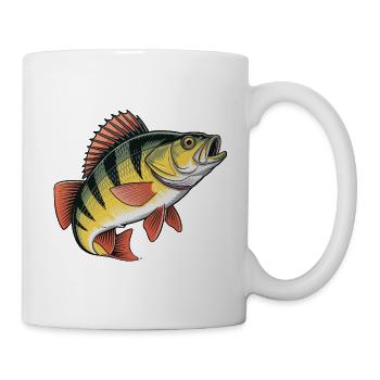 Barsch Angeln - Tasse - Weiß - Rechts