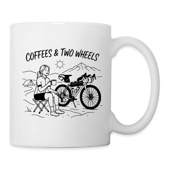Coffees & Two Wheels Gravel Bike Kunst - Tasse - Weiß - Rechts