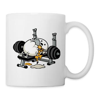Egg Bodybuilder | Humor-Bodybuilding - Tasse - Weiß - Rechts