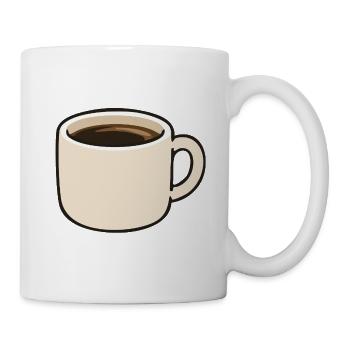 Minimalistische Kaffeetasse Cartoon-Illustration - Tasse - Weiß - Rechts