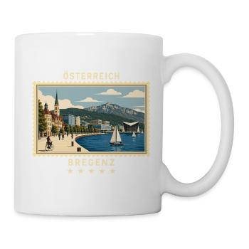 Österreich Bregenz Vintage Reisemarke - Tasse - Weiß - Rechts