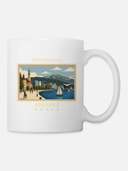Österreich Bregenz Vintage Reisemarke - Tasse - Weiß