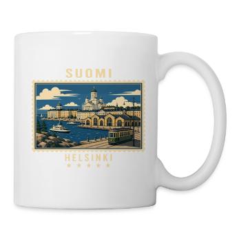 Finnland Helsinki Vintage Reisemarke - Tasse - Weiß - Rechts