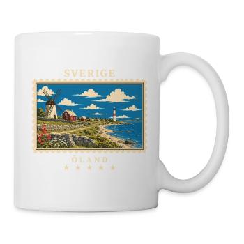 Schweden Öland Vintage Reisemarke - Tasse - Weiß - Rechts