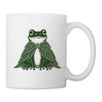 Fern Cloak Frog Cottagecore Folk Art - Mug - white - Right
