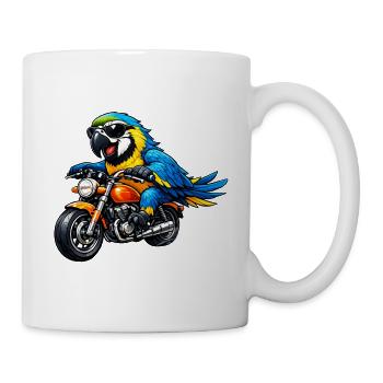 Perroquet à moto - Mug blanc - blanc - Droite
