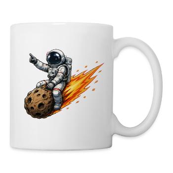 Astronaut hits meteor rocket - Mug - white - Right