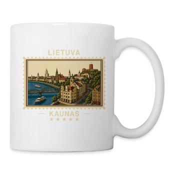 Litauen Kaunas Vintage Reisemarke - Tasse - Weiß - Rechts