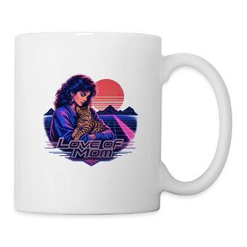 80s Retro Synthwave Bengal Cat - Mug - white - Right