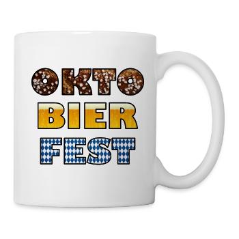 Oktobierfest Bavarian Beer Pattern - Tasse - Weiß - Rechts