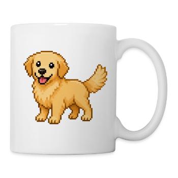 Mignon Golden Retriever – Chien rétro en pixel art - Mug blanc - blanc - Droite