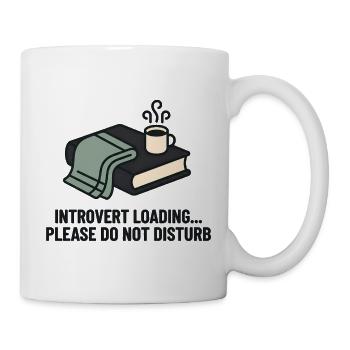 Introverti chargeant une tasse de lecture douillette - Mug blanc - blanc - Droite