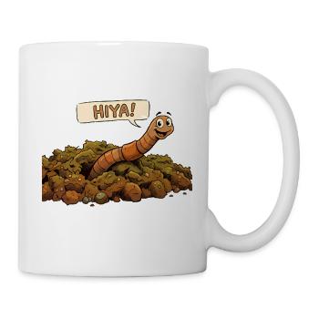 A smiling worm. Earthworm - Mug - white - Right
