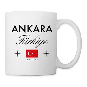 Ankara Türkei Koordinaten Reise Souvenir - Tasse - Weiß - Rechts