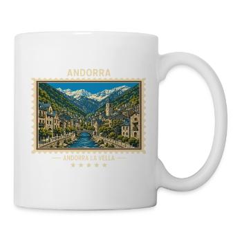 Andorra Andorra la Vella Vintage Reisemarke - Tasse - Weiß - Rechts