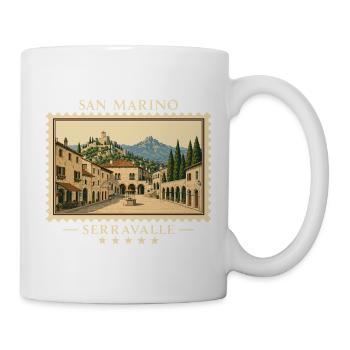 San Marino Serravalle Vintage Reisemarke - Tasse - Weiß - Rechts