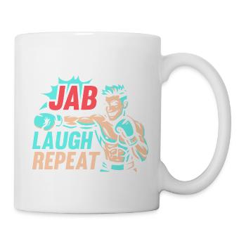 Jab Laugh Repeat Gloves Boxing Gloves - Tasse - Weiß - Rechts
