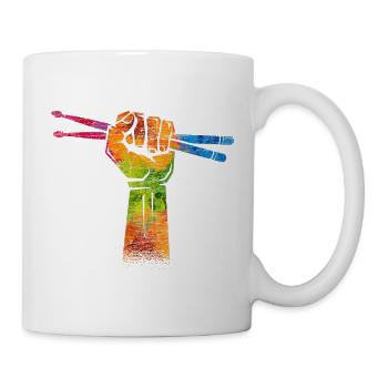 Poing arc en couleur éclatant - Mug blanc - blanc - Droite