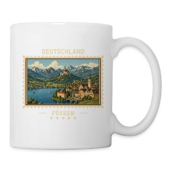 Deutschland Füssen Vintage Reisemarke - Tasse - Weiß - Rechts