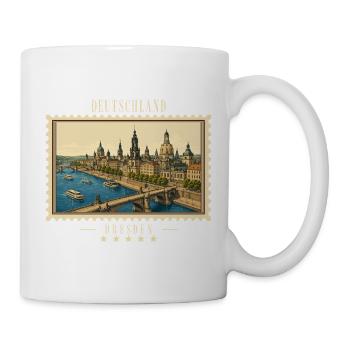 Deutschland Dresden Vintage Reisemarke - Tasse - Weiß - Rechts
