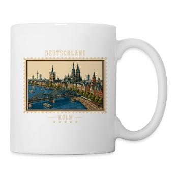Deutschland Köln Vintage Reisemarke - Tasse - Weiß - Rechts