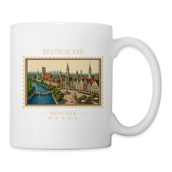 Deutschland München Vintage Reisemarke - Tasse - Weiß - Rechts