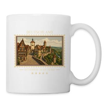 Deutschland Rothenburg ob der Tauber Vintage Reise - Tasse - Weiß - Rechts