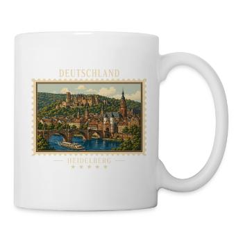Deutschland Heidelberg Vintage Reisemarke - Tasse - Weiß - Rechts