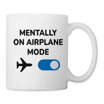 Mentally On Airplane Mode Funny Travel Introvert - Mug - white - Right