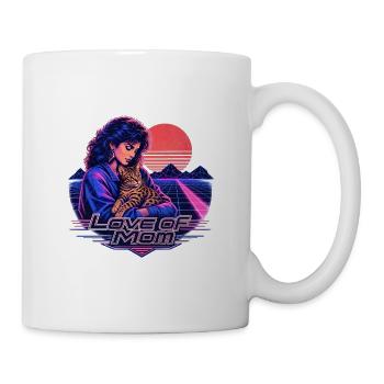 80s Retro Synthwave Bengal Cat - Mug - white - Right