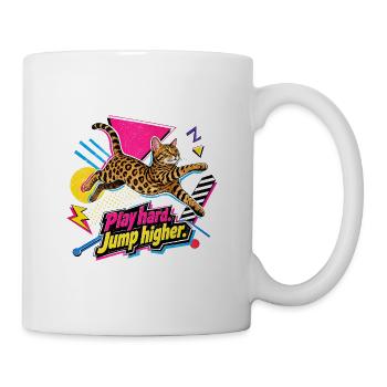 90s Memphis Bengal Cat - Mug - white - Right