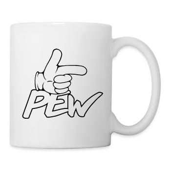 Graphique de la main Pew Pew - Mug blanc - blanc - Droite