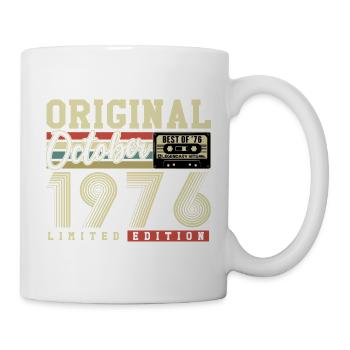 Original Oktober 1976 – 50. Geburtstag Retro - Tasse - Weiß - Rechts