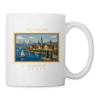 Deutschland Konstanz Vintage Reisemarke - Tasse - Weiß - Rechts