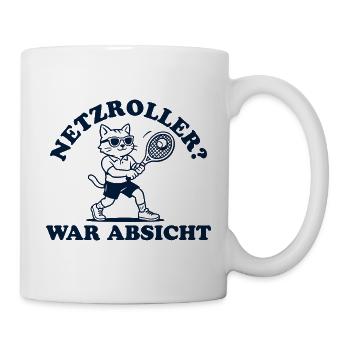 Tennis Katze Netzroller war Absicht - Tasse - Weiß - Rechts