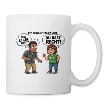 Mann vs Frau - Tasse - Weiß - Rechts