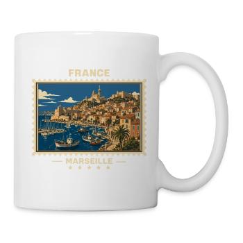 France Marseille Vintage Travel Brand - Mug blanc - blanc - Droite