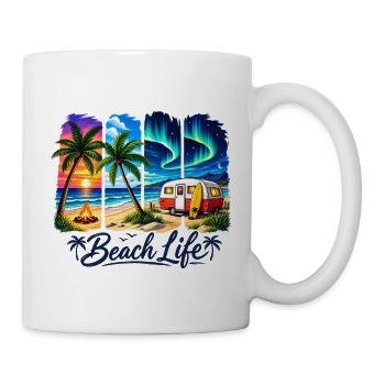 Beach Life: Sunset & Camper - Mug - white - Right
