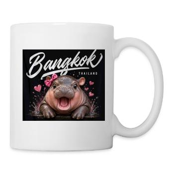 Bangkok Flusspferd mit Bogen - Tasse - Weiß - Rechts