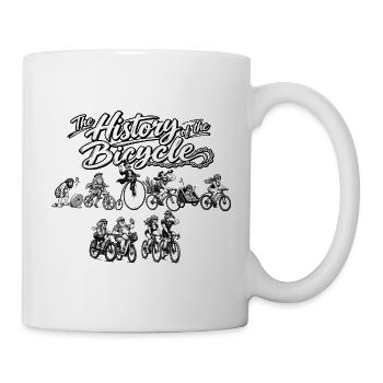 L’histoire du vélo – Cyclistes vintage - Mug blanc - blanc - Droite