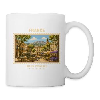 Frankreich Aix-en-Provence Vintage Reisemarke - Tasse - Weiß - Rechts