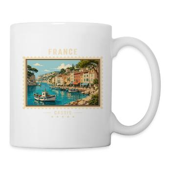 Frankreich Cassis Vintage Reisemarke - Tasse - Weiß - Rechts