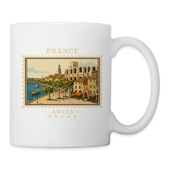 Frankreich Arles Vintage Reisemarke - Tasse - Weiß - Rechts