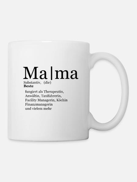 Mama Bedeutung Wörterbuch Definition - Tasse - Weiß
