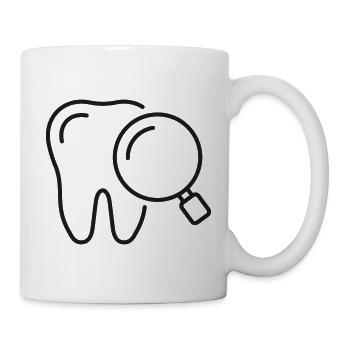 Zahninspektions-Zahnlinien-Ikon - Tasse - Weiß - Rechts