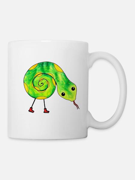 Snake on Skates - Tasse - Weiß