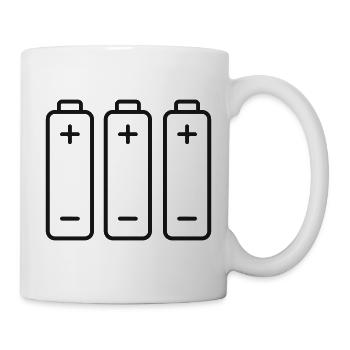 Batteriepack-Linien-Icon-Set - Tasse - Weiß - Rechts