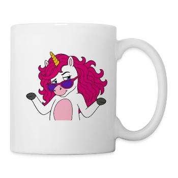 Unicorn with Pink Hair - Tasse - Weiß - Rechts