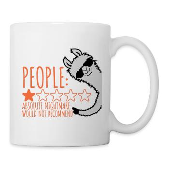 People Absolute Nightmare 1 Stern Review Lama Text - Tasse - Weiß - Rechts