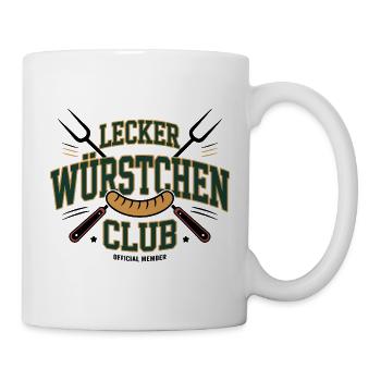 Würstchen Club Bratwurst Grillen JGA Grillmeister - Tasse - Weiß - Rechts